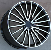 Mercedes Benz Wheels 2054 22x9/22x10.5 5x112 Black Machined fit S CL Class 350 400 450 500 550