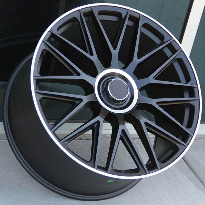 Mercedes Benz Wheels 463 22x9.5/22x11.5 5x112 Black Machined fit ML GL GLE GLS CLASS 450 500 550 43 53 63 AMG
