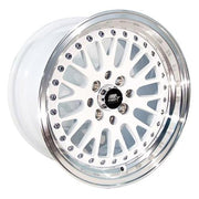 MST Wheels Fiori White Machined Lip Gold Rivets