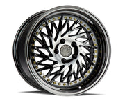 Aodhan Wheels DS03 Driver Side Black Vacuum Gold Rivets
