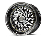 Aodhan Wheels DS03 Passenger Side Black Vacuum Gold Rivets