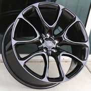 Jeep Wheels JP003 22x9.5 5x127 Gloss Black fit Grand Cherokee Wrangler Trackhawk Style