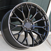 Mercedes Benz Wheels M020 19x8.5/19x9.5 5x112 Matte Black Machined Lip fit C E CL CLK SLK S Class 280 300 350 450 550