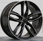 Audi Wheels 1196 19x8.5 5x112 Black Machined fit A3 S3 A4 S4 A5 S5 A6 Q3 Q5