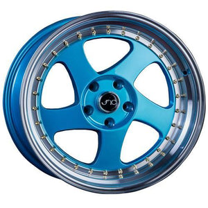 JNC Wheels JNC034 Teal Blue Machine Lip Gold