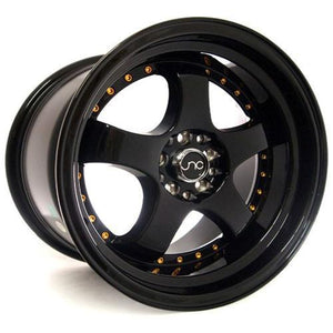 JNC Wheels JNC017 Gloss Black Gold Rivets
