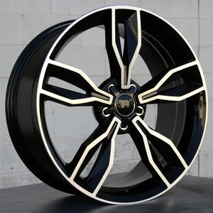 Audi Wheels 5507 19x8.5 5x112 Black Machined fit A3 S3 A4 S4 A5 S5 A6 Q3 Q5