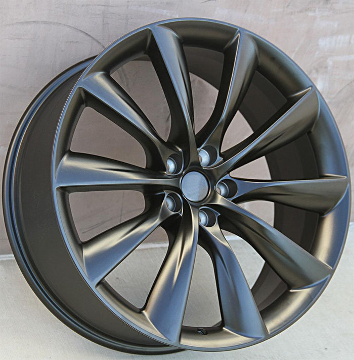 Tesla Wheels 1356 20x8.5 5x114.3 Matte Black fit Model 3