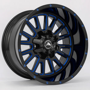 American Offroad Wheels A105 Black Milled Blue
