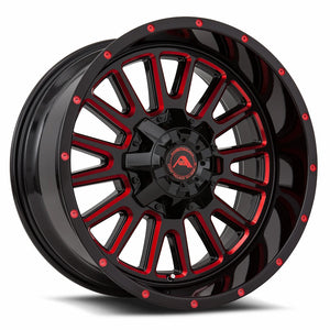 American Offroad Wheels A105 Black Milled Red