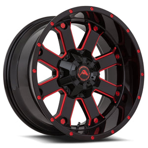 American Offroad Wheels A108 Black Milled Red