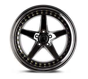 Aodhan Wheels DS05 Black Vacuum Gold Rivets