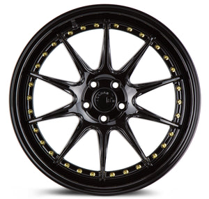 Aodhan Wheels DS07 Gloss Black Gold Rivets