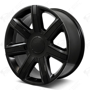 Cadillac Wheels F001 26x9.5 6x139.7 Matte Black W Gloss Black Insert fit Escalade All Platinum Style