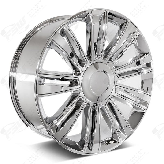 Cadillac Wheels F006 22x9 6x139.7 Chrome W Chrome Insert fit Escalade All Diamond Style