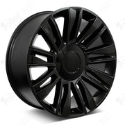 Cadillac Wheels F006 24x9.5 6x139.7 Matte Black W Gloss Black Insert fit Escalade All Diamond Style
