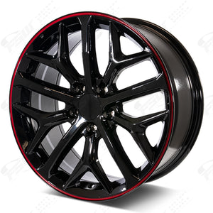 Honda Wheels F163 18x8 5x114.3 Black Red Pin fit Civic Accord CR-V Breeze Clarity Avancier Si Style