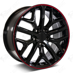 Honda Wheels F163 18x8 5x114.3 Black Red Pin fit Civic Accord CR-V Breeze Clarity Avancier Si Style