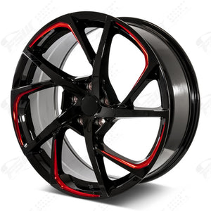 Honda Wheels F231 20x8 5x114.3 Black Red Pin fit Accord Civic CR-V Breeze Clarity Avancier HSX Style