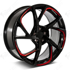 Honda Wheels F231 20x8 5x114.3 Black Red Pin fit Accord Civic CR-V Breeze Clarity Avancier HSX Style