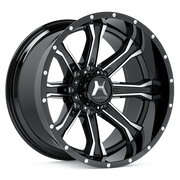 Hartes Metal Wheels Strike Black Machined Face Milled Face Milled Dimple
