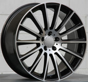 Mercedes Benz Wheels 1241 18x8.5/18x9.5 5x112 Black Machined fit C E CL CLK SLK S Class 300 350 450 550