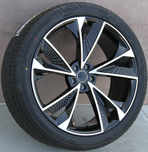 Audi Wheels 5671 22x9.5 5x112 Black Machined fit A6 S6 A7 A8 Q3 Q5 SQ5 Q7 Q8