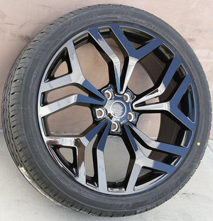 Land Rover Wheels 1602 22x9.5 5x120 Gloss Black fit Range Rover Sport SVR HSE Autobiography Discovery