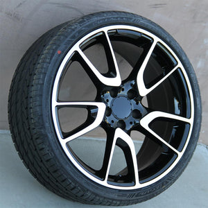Mercedes Benz Wheels 5625 19x8.5/19x9.5 5x112 Black Machined fit C E CL CLK SLK S Class 300 350 450 550