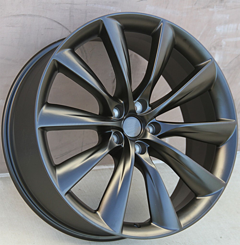 Tesla Wheels 1356 20x8.5 5x114.3 Matte Black fit Model 3 Turbine