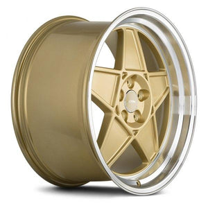 Ace Alloy Wheels SL-5 Matte Gold Machined Face And Lip