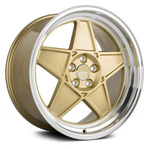 Ace Alloy Wheels SL-5 Matte Gold Machined Face And Lip