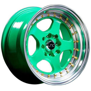 JNC Wheels JNC010 Wasabi Green Gold Rivets