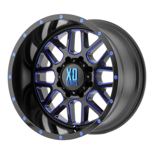 XD Wheels XD820 Grenade Satin  Black Milled With Blue Clear Coat