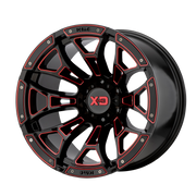 XD Wheels XD841 Boneyard Gloss Black Milled With Red Tint