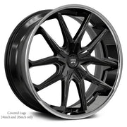 Lexani Wheels R-Twelve Gloss Black Stainless Chrome Lip