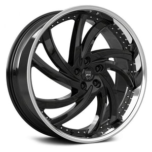 Lexani Wheels Turbine Gloss Black With Stainless Chrome