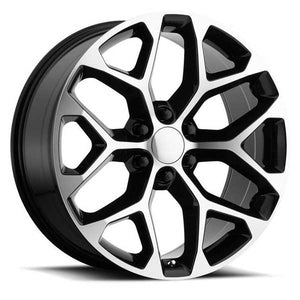 GMC Wheels RP09 24x10 6x139.7 Black Machined fit Sierra 1500 Yukon Snowflake