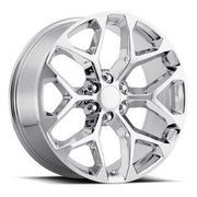 Chevy Wheels RP09 24x10 6x139.7 Chrome fit Silverado Tahoe Suburban Snowflake