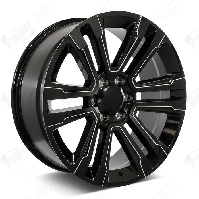 GMC Wheels RP10 24x10 6x139.7 Black Milled fit Sierra 1500 Yukon SLT